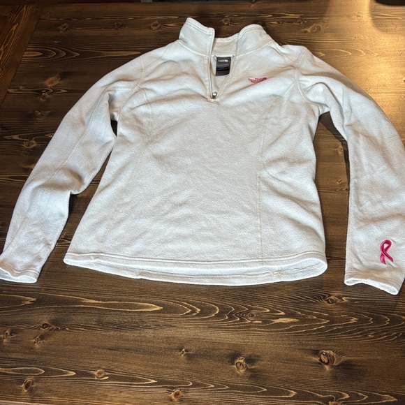 The North Face White Fleece Quarter-Zip Pullover - Picture 1 of 10